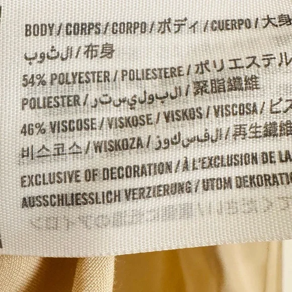 New Abercrombie & Fitch Cream Satin Elegant Long Sleeve Button Down Shirt - Picture 15 of 15